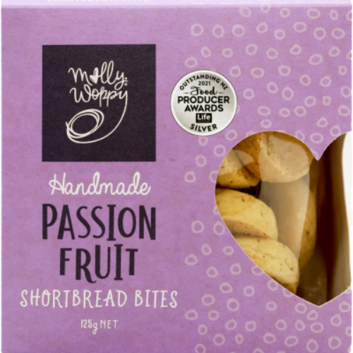Molly Woppy Handmade Passion Fruit Shortbread Bites 125g | Auckland Grocery Delivery Get Molly Woppy Handmade Passion Fruit Shortbread Bites 125g delivered to your doorstep by your local Auckland grocery delivery. Shop Paddock To Pantry. Convenient online food shopping in NZ | Grocery Delivery Auckland | Grocery Delivery Nationwide | Fruit Baskets NZ | Online Food Shopping NZ Handmade Passion Fruit Shortbread from Molly Woppy – order with grocery delivery NZ-wide.