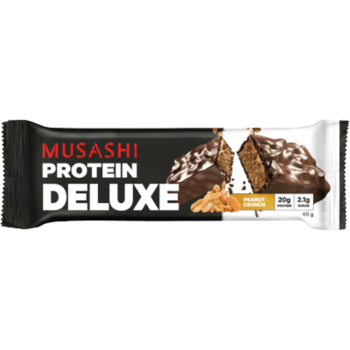 Musashi Deluxe Protein Bar Peanut Crunch Flavour 60g | Auckland Grocery Delivery Get Musashi Deluxe Protein Bar Peanut Crunch Flavour 60g delivered to your doorstep by your local Auckland grocery delivery. Shop Paddock To Pantry. Convenient online food shopping in NZ | Grocery Delivery Auckland | Grocery Delivery Nationwide | Fruit Baskets NZ | Online Food Shopping NZ