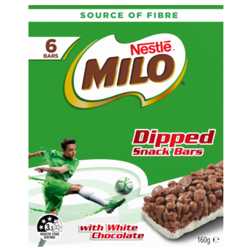 Nestle Milo Dipped Snack Bars 6 x 27g | Auckland Grocery Delivery Get Nestle Milo Dipped Snack Bars 6 x 27g delivered to your doorstep by your local Auckland grocery delivery. Shop Paddock To Pantry. Convenient online food shopping in NZ | Grocery Delivery Auckland | Grocery Delivery Nationwide | Fruit Baskets NZ | Online Food Shopping NZ