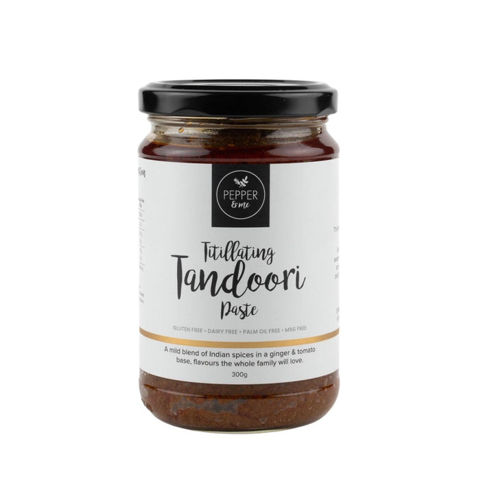 Pepper & Me 'Tit'illating Tandoori' Paste | Auckland Grocery Delivery Get Pepper & Me 'Tit'illating Tandoori' Paste delivered to your doorstep by your local Auckland grocery delivery. Shop Paddock To Pantry. Convenient online food shopping in NZ | Grocery Delivery Auckland | Grocery Delivery Nationwide | Fruit Baskets NZ | Online Food Shopping NZ Pepper & Me Tandoori Paste will take your Indian dishes to the next level. Grocery Delivery Auckland 7 days & NZ wide overnight with Paddock To Pantry.