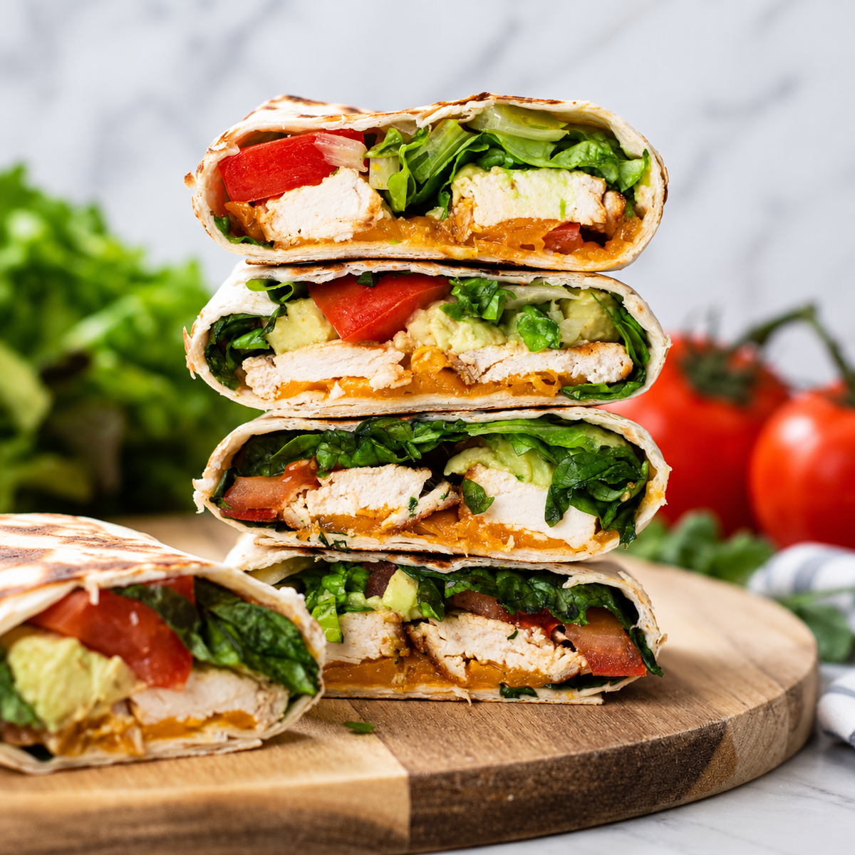 Chicken & Avocado Salad Wraps