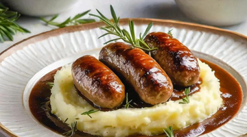 Moroccan Lamb Sausages with Red Wine and Mushroom Sauce