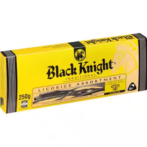Black Knight 250g | Auckland Grocery Delivery Get Black Knight 250g delivered to your doorstep by your local Auckland grocery delivery. Shop Paddock To Pantry. Convenient online food shopping in NZ | Grocery Delivery Auckland | Grocery Delivery Nationwide | Fruit Baskets NZ | Online Food Shopping NZ Black Knight Licorice – bold, traditional flavour perfected over years of craft. Proudly NZ made & available with convenient online grocery delivery NZ wide.