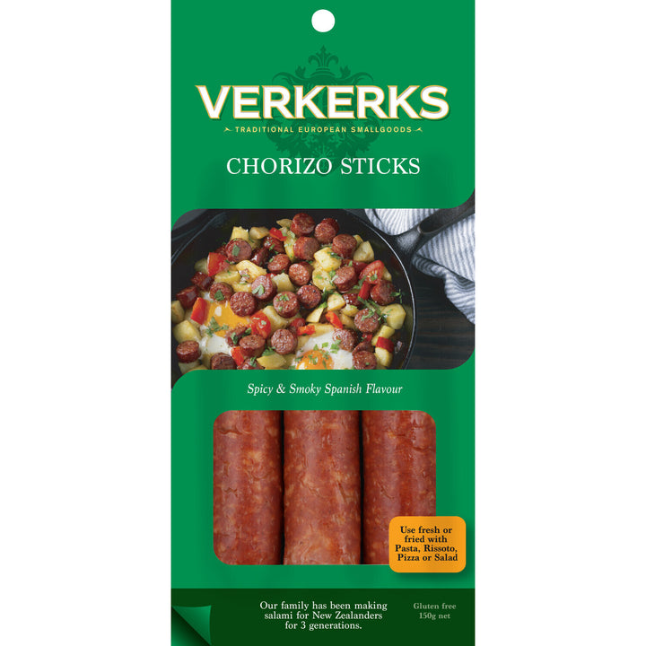 Verkerks Chorizo Sticks - 150g | Auckland Grocery Delivery Get Verkerks Chorizo Sticks - 150g delivered to your doorstep by your local Auckland grocery delivery. Shop Paddock To Pantry. Convenient online food shopping in NZ | Grocery Delivery Auckland | Grocery Delivery Nationwide | Fruit Baskets NZ | Online Food Shopping NZ 
