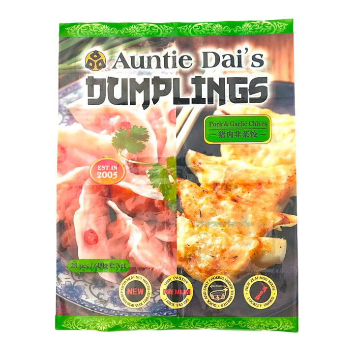 Auntie Dai's Dumplings Pork Garlic | Auckland Grocery Delivery Get Auntie Dai's Dumplings Pork Garlic delivered to your doorstep by your local Auckland grocery delivery. Shop Paddock To Pantry. Convenient online food shopping in NZ | Grocery Delivery Auckland | Grocery Delivery Nationwide | Fruit Baskets NZ | Online Food Shopping NZ Auntie Dai’s Pork & Garlic Dumplings. Authentic dumplings for quick meals, snacks or sharing — shop frozen favourites online with NZ grocery delivery.