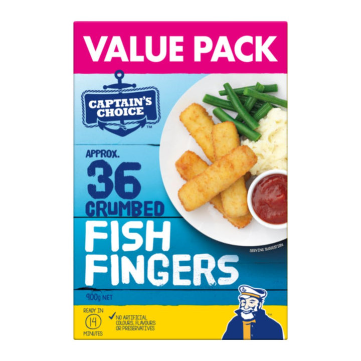 Captains Choice Fish Finger Crumb 36pk | Auckland Grocery Delivery Get Captains Choice Fish Finger Crumb 36pk delivered to your doorstep by your local Auckland grocery delivery. Shop Paddock To Pantry. Convenient online food shopping in NZ | Grocery Delivery Auckland | Grocery Delivery Nationwide | Fruit Baskets NZ | Online Food Shopping NZ Captain’s Choice Fish Finger Crumb 36pk. Crispy crumbed fish fingers for easy family meals — shop frozen food online with convenient NZ grocery delivery.