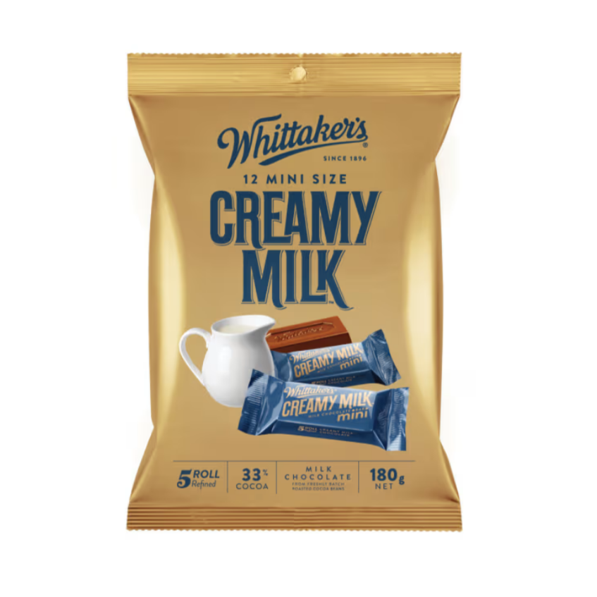 Whittaker's Creamy Milk - Mini Slab 180g | Auckland Grocery Delivery Get Whittaker's Creamy Milk - Mini Slab 180g delivered to your doorstep by your local Auckland grocery delivery. Shop Paddock To Pantry. Convenient online food shopping in NZ | Grocery Delivery Auckland | Grocery Delivery Nationwide | Fruit Baskets NZ | Online Food Shopping NZ 