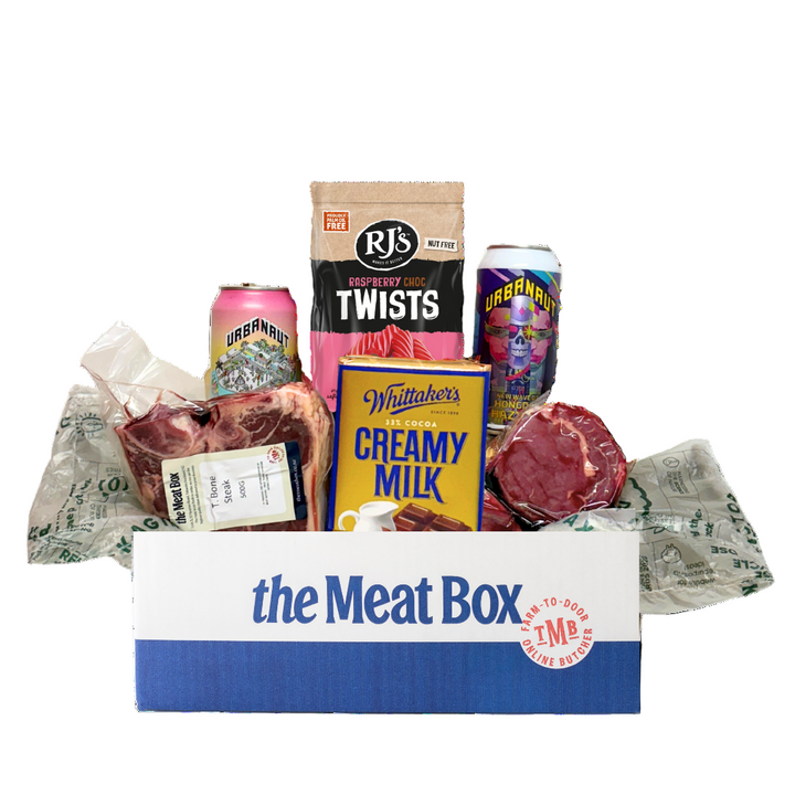 Blokes Box with Wagyu Beef Scotch | Auckland Grocery Delivery Get Blokes Box with Wagyu Beef Scotch delivered to your doorstep by your local Auckland grocery delivery. Shop Paddock To Pantry. Convenient online food shopping in NZ | Grocery Delivery Auckland | Grocery Delivery Nationwide | Fruit Baskets NZ | Online Food Shopping NZ Go big this Father’s Day with the Blokes Box—featuring Wagyu Beef Scotch, T-Bone, snacks & beer. Bold flavour, delivered NZ-wide to your legend.