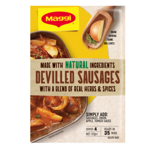 Maggi Devilled Sausages Recipe Base Sachet 37g | Auckland Grocery Delivery Get Maggi Devilled Sausages Recipe Base Sachet 37g delivered to your doorstep by your local Auckland grocery delivery. Shop Paddock To Pantry. Convenient online food shopping in NZ | Grocery Delivery Auckland | Grocery Delivery Nationwide | Fruit Baskets NZ | Online Food Shopping NZ 