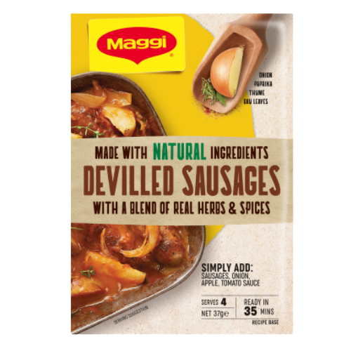 Maggi Devilled Sausages Recipe Base Sachet 37g | Auckland Grocery Delivery Get Maggi Devilled Sausages Recipe Base Sachet 37g delivered to your doorstep by your local Auckland grocery delivery. Shop Paddock To Pantry. Convenient online food shopping in NZ | Grocery Delivery Auckland | Grocery Delivery Nationwide | Fruit Baskets NZ | Online Food Shopping NZ 