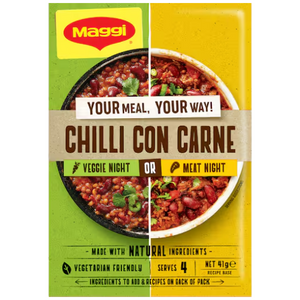 Maggi Recipe Base Chilli Con Carne 41g | Auckland Grocery Delivery Get Maggi Recipe Base Chilli Con Carne 41g delivered to your doorstep by your local Auckland grocery delivery. Shop Paddock To Pantry. Convenient online food shopping in NZ | Grocery Delivery Auckland | Grocery Delivery Nationwide | Fruit Baskets NZ | Online Food Shopping NZ 