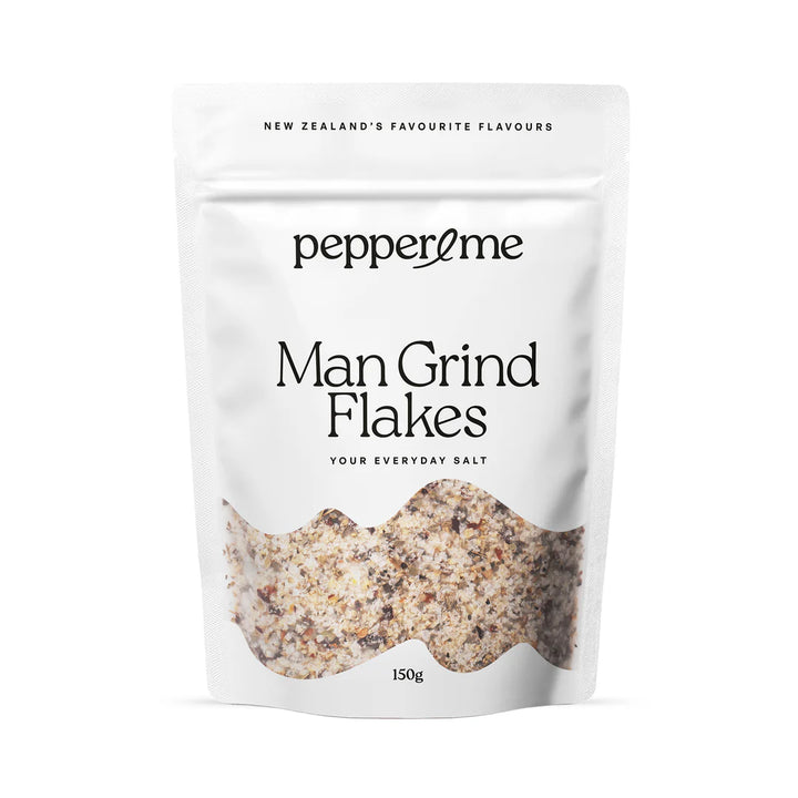 Pepper & Me - Man Grind Salt Flakes | Auckland Grocery Delivery Get Pepper & Me - Man Grind Salt Flakes delivered to your doorstep by your local Auckland grocery delivery. Shop Paddock To Pantry. Convenient online food shopping in NZ | Grocery Delivery Auckland | Grocery Delivery Nationwide | Fruit Baskets NZ | Online Food Shopping NZ Pepper & Me 'Man Grind' 120g delivered to your doorstep with Auckland grocery delivery from Paddock To Pantry. Convenient online food shopping in NZ