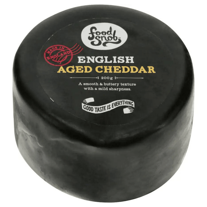 Food Snob Aged English Cheddar | Auckland Grocery Delivery Get Food Snob Aged English Cheddar delivered to your doorstep by your local Auckland grocery delivery. Shop Paddock To Pantry. Convenient online food shopping in NZ | Grocery Delivery Auckland | Grocery Delivery Nationwide | Fruit Baskets NZ | Online Food Shopping NZ Grocery delivery 7 days in Auckland & overnight NZ wide. Get free grocery delivery when you spend over $125. Paddock To Pantry delivers groceries, fruit baskets, gift baskets, flowers, 