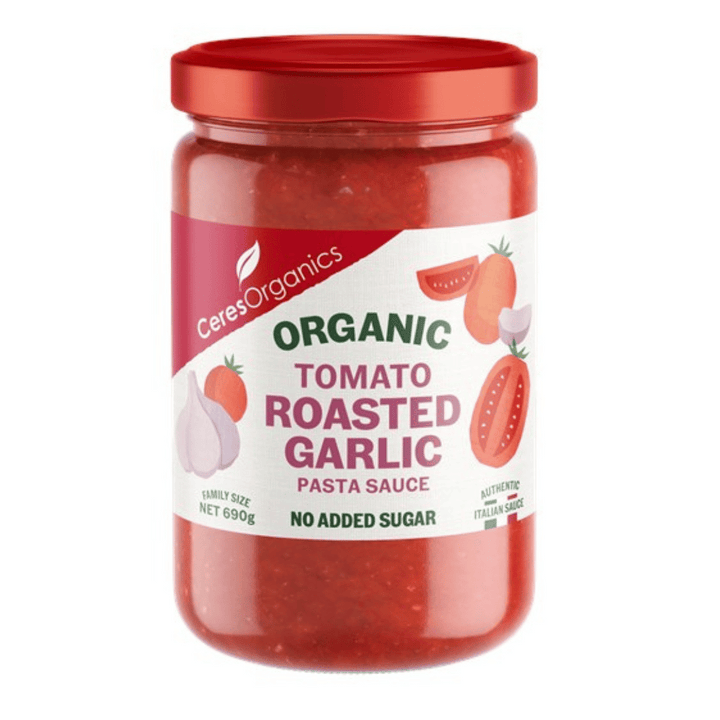 Ceres Organics Pasta Sauce - Tomato & Roasted Garlic | Auckland Grocery Delivery Get Ceres Organics Pasta Sauce - Tomato & Roasted Garlic delivered to your doorstep by your local Auckland grocery delivery. Shop Paddock To Pantry. Convenient online food shopping in NZ | Grocery Delivery Auckland | Grocery Delivery Nationwide | Fruit Baskets NZ | Online Food Shopping NZ Grocery delivery 7 days in Auckland & overnight NZ wide. Get free grocery delivery when you spend over $125. Paddock To Pantry delivers groce