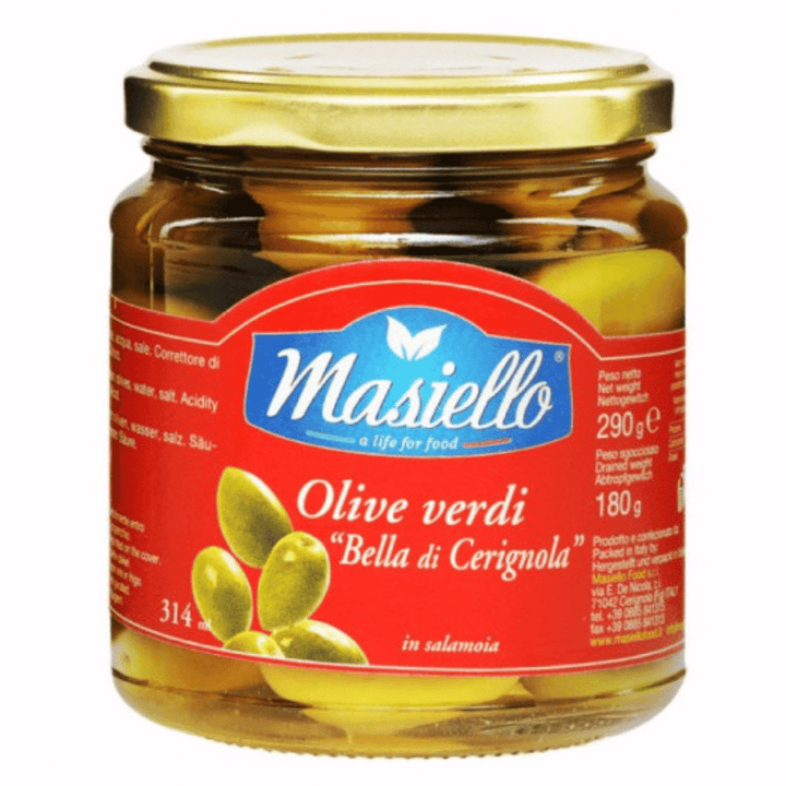 Masiello Olives Di Cerignola - Large Green Olives | Auckland Grocery Delivery Get Masiello Olives Di Cerignola - Large Green Olives delivered to your doorstep by your local Auckland grocery delivery. Shop Paddock To Pantry. Convenient online food shopping in NZ | Grocery Delivery Auckland | Grocery Delivery Nationwide | Fruit Baskets NZ | Online Food Shopping NZ Masiello Olives Di Cerignola 290g. Available for delivery to your doorstep with Paddock To Pantry’s Auckland Grocery Delivery. Online shopping made