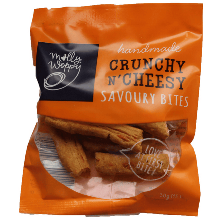 Crunchy & Cheesy Bites | Auckland Grocery Delivery Get Crunchy & Cheesy Bites delivered to your doorstep by your local Auckland grocery delivery. Shop Paddock To Pantry. Convenient online food shopping in NZ | Grocery Delivery Auckland | Grocery Delivery Nationwide | Fruit Baskets NZ | Online Food Shopping NZ Crunchy & Cheesy Bites 50g Indulge in the delightful taste of Molly Woppy Crunchy & Cheesy Bites. Delivered to your doorstep with Auckland grocery delivery from Paddock To Pantry. Convenient online foo