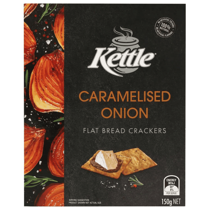 Kettle Crackers Caramelized Onion Crackers | Auckland Grocery Delivery Get Kettle Crackers Caramelized Onion Crackers delivered to your doorstep by your local Auckland grocery delivery. Shop Paddock To Pantry. Convenient online food shopping in NZ | Grocery Delivery Auckland | Grocery Delivery Nationwide | Fruit Baskets NZ | Online Food Shopping NZ Kettle Crackers Caramelized Onion 150g. Savour the irresistible taste of Kettle Crackers Caramelised Onion. Available for delivery to your doorstep with Paddock 