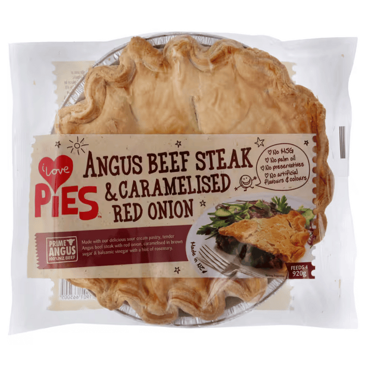 I Love Pies Angus Beef Steak | Auckland Grocery Delivery Get I Love Pies Angus Beef Steak delivered to your doorstep by your local Auckland grocery delivery. Shop Paddock To Pantry. Convenient online food shopping in NZ | Grocery Delivery Auckland | Grocery Delivery Nationwide | Fruit Baskets NZ | Online Food Shopping NZ I Love Pies Angus Beef Steak 920g | Auckland Grocery Delivery 
Get I Love Pies Angus Beef Steak 920g Pie delivered to your doorstep with Auckland grocery delivery from Paddock To Pantry. Co