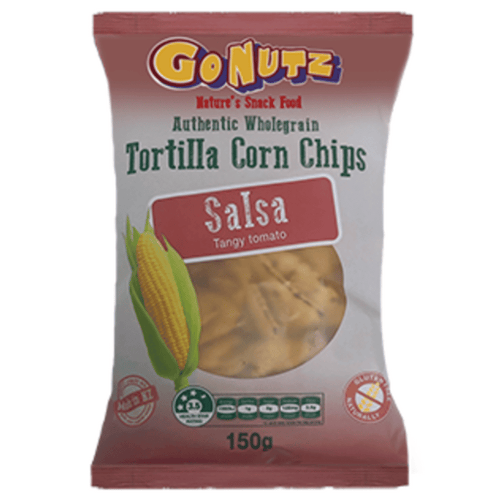 GN Corn Chips Salsa | Auckland Grocery Delivery Get GN Corn Chips Salsa delivered to your doorstep by your local Auckland grocery delivery. Shop Paddock To Pantry. Convenient online food shopping in NZ | Grocery Delivery Auckland | Grocery Delivery Nationwide | Fruit Baskets NZ | Online Food Shopping NZ GoNutz Corn Chips Salsa 150g GoNutz Corn Chips Salsa are a mouthwatering snack that combines the perfect balance of crispy corn chips with a tangy and flavorful salsa seasoning. Delivered to your doorstep wi