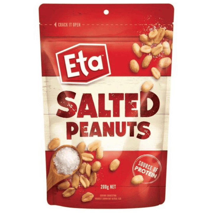 GRF Eta Salted Peanuts 200g | Auckland Grocery Delivery Get GRF Eta Salted Peanuts 200g delivered to your doorstep by your local Auckland grocery delivery. Shop Paddock To Pantry. Convenient online food shopping in NZ | Grocery Delivery Auckland | Grocery Delivery Nationwide | Fruit Baskets NZ | Online Food Shopping NZ Enjoy the classic taste of salted peanuts with GRF Eta's premium quality offering. Delivered to your doorstep with Auckland grocery delivery from Paddock To Pantry. Convenient online food sho