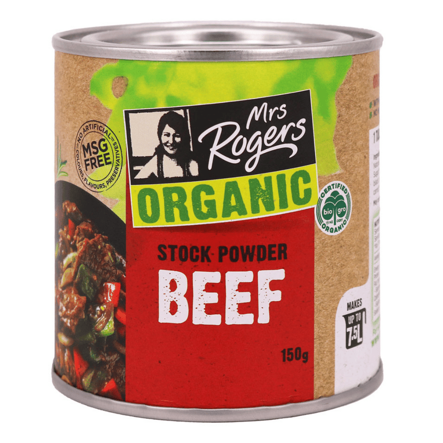 Mrs Rogers Organic Stock Powder Beef | Auckland Grocery Delivery Get Mrs Rogers Organic Stock Powder Beef delivered to your doorstep by your local Auckland grocery delivery. Shop Paddock To Pantry. Convenient online food shopping in NZ | Grocery Delivery Auckland | Grocery Delivery Nationwide | Fruit Baskets NZ | Online Food Shopping NZ Grocery delivery 7 days in Auckland & overnight NZ wide. Get free grocery delivery when you spend over $125. Paddock To Pantry delivers groceries, fruit baskets, gift basket