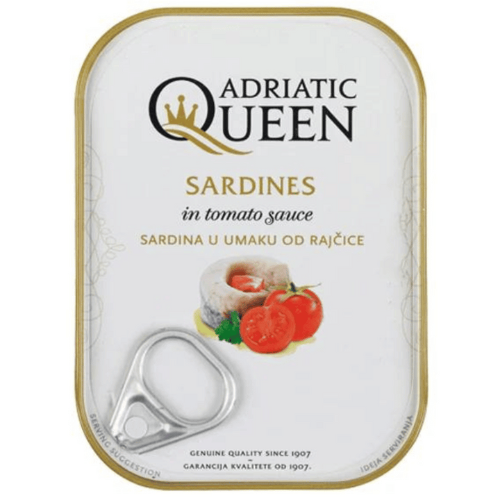 Adriatic Queen Sardines in Tomato Sauce | Auckland Grocery Delivery Get Adriatic Queen Sardines in Tomato Sauce delivered to your doorstep by your local Auckland grocery delivery. Shop Paddock To Pantry. Convenient online food shopping in NZ | Grocery Delivery Auckland | Grocery Delivery Nationwide | Fruit Baskets NZ | Online Food Shopping NZ Get sardines and other groceries delivered to your door 7 days in Auckland or delivery to NZ Metro areas overnight. Get Free Delivery on all orders over $125. Paddock 