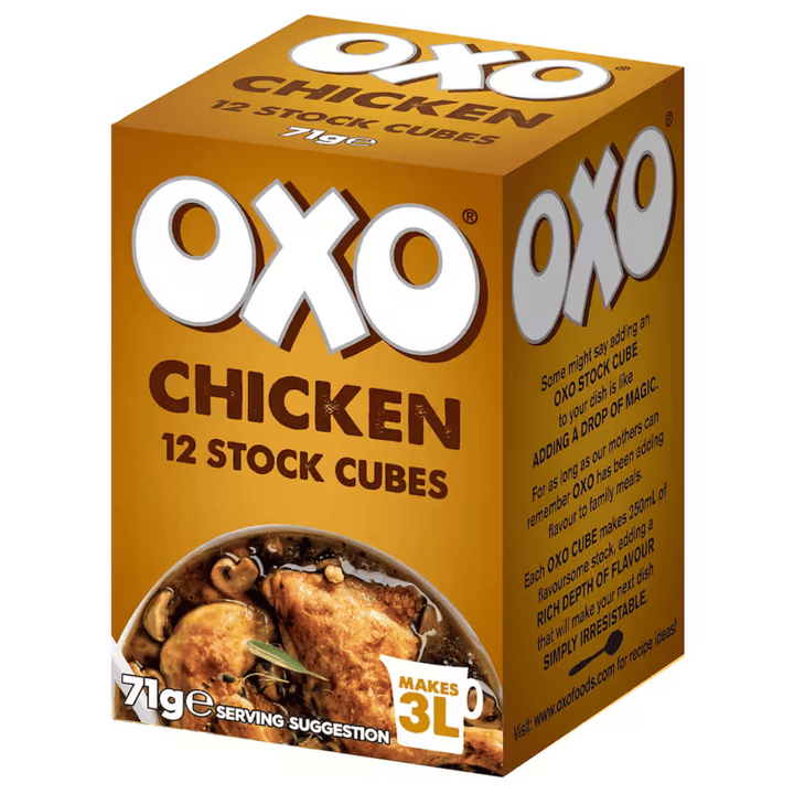 OXO chicken cubes 12 Pack 71g | Auckland Grocery Delivery Get OXO chicken cubes 12 Pack 71g delivered to your doorstep by your local Auckland grocery delivery. Shop Paddock To Pantry. Convenient online food shopping in NZ | Grocery Delivery Auckland | Grocery Delivery Nationwide | Fruit Baskets NZ | Online Food Shopping NZ OXO Chicken Cubes Stock 12 Cubes - 71g delivered to your doorstep with Auckland grocery delivery from Paddock To Pantry. Convenient online food shopping in NZ