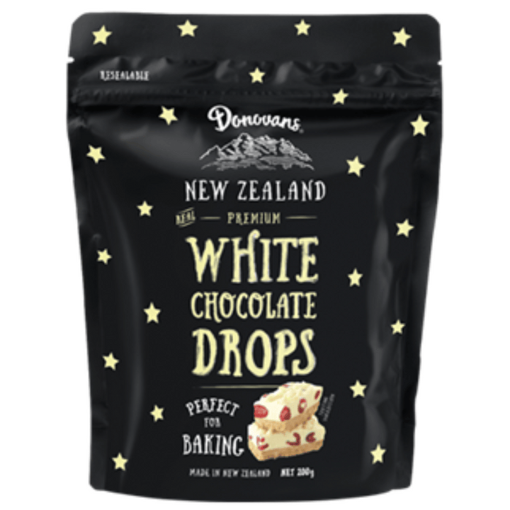 Donovans White Choc Drops | Auckland Grocery Delivery Get Donovans White Choc Drops delivered to your doorstep by your local Auckland grocery delivery. Shop Paddock To Pantry. Convenient online food shopping in NZ | Grocery Delivery Auckland | Grocery Delivery Nationwide | Fruit Baskets NZ | Online Food Shopping NZ Donovans White Choc Drops 200g delivered to your doorstep with Auckland grocery delivery from Paddock To Pantry. Convenient online food shopping in NZ