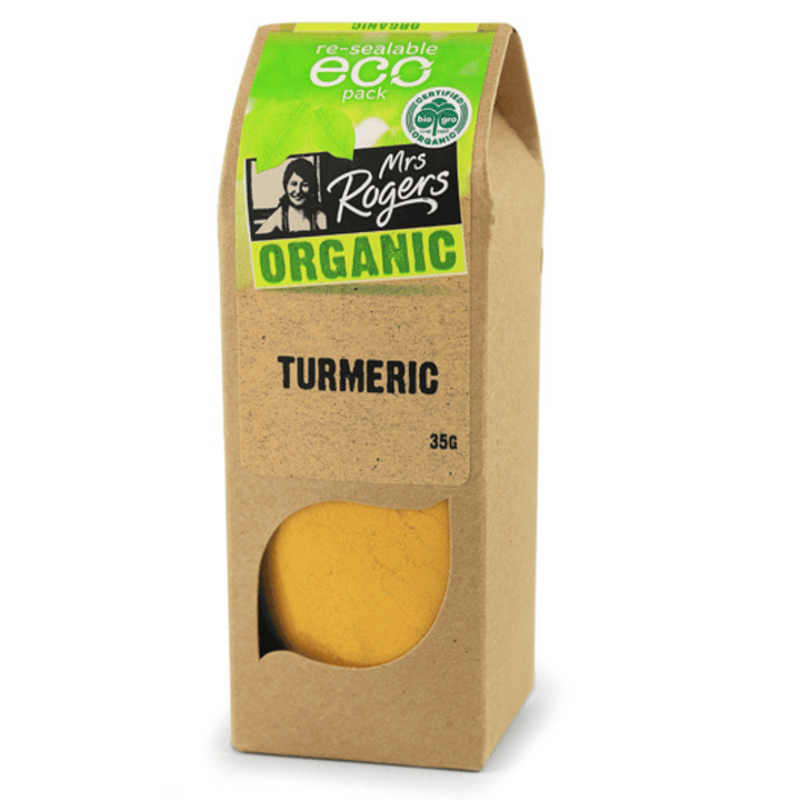 Mrs Rogers Organic Turmeric 35g | Auckland Grocery Delivery Get Mrs Rogers Organic Turmeric 35g delivered to your doorstep by your local Auckland grocery delivery. Shop Paddock To Pantry. Convenient online food shopping in NZ | Grocery Delivery Auckland | Grocery Delivery Nationwide | Fruit Baskets NZ | Online Food Shopping NZ Mrs Roger Org Turmeric 35g Available for delivery to your doorstep with Paddock To Pantry’s Nationwide Grocery Delivery. Online shopping made easy in NZ