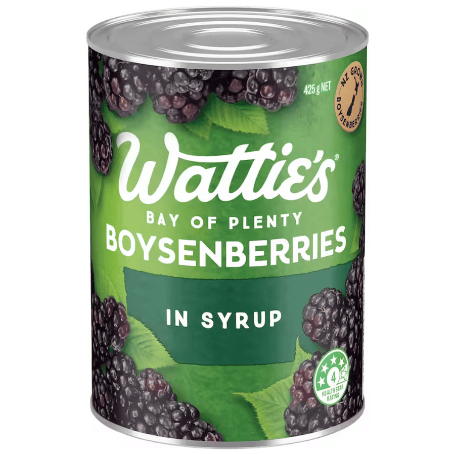 Watties Boysenberries 425g | Auckland Grocery Delivery Get Watties Boysenberries 425g delivered to your doorstep by your local Auckland grocery delivery. Shop Paddock To Pantry. Convenient online food shopping in NZ | Grocery Delivery Auckland | Grocery Delivery Nationwide | Fruit Baskets NZ | Online Food Shopping NZ Watties Boysenberries 425g delivered to your door 7 days in Auckland and NZ wide overnight with Paddock To Pantry. | Free delivery on orders over $125. 
