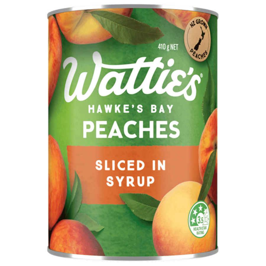 Watties Peaches in Syrup 410g | Auckland Grocery Delivery Get Watties Peaches in Syrup 410g delivered to your doorstep by your local Auckland grocery delivery. Shop Paddock To Pantry. Convenient online food shopping in NZ | Grocery Delivery Auckland | Grocery Delivery Nationwide | Fruit Baskets NZ | Online Food Shopping NZ Watties Peaches in Syrup 410g delivered to your door 7 days in Auckland and NZ wide overnight with Paddock To Pantry. | Free delivery on orders over $125. 