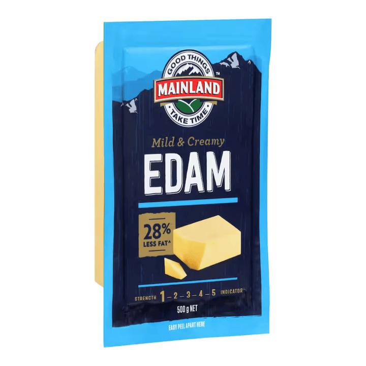 Mainland Edam Cheese 500g | Auckland Grocery Delivery Get Mainland Edam Cheese 500g delivered to your doorstep by your local Auckland grocery delivery. Shop Paddock To Pantry. Convenient online food shopping in NZ | Grocery Delivery Auckland | Grocery Delivery Nationwide | Fruit Baskets NZ | Online Food Shopping NZ Mainland Edam Cheese 500g. Creamy cheese is delivered to your door with Paddock to Panty nationwide shipping. Free delivery on orders over $150. 