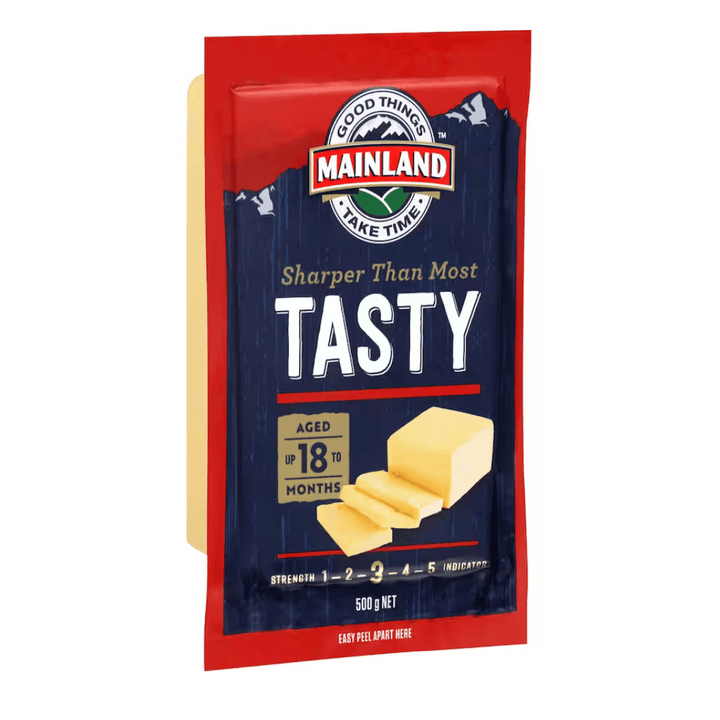 Mainland Tasty Cheddar Cheese 500g | Auckland Grocery Delivery Get Mainland Tasty Cheddar Cheese 500g delivered to your doorstep by your local Auckland grocery delivery. Shop Paddock To Pantry. Convenient online food shopping in NZ | Grocery Delivery Auckland | Grocery Delivery Nationwide | Fruit Baskets NZ | Online Food Shopping NZ Mainland Tasty Cheddar Cheese 500g. Get your grocery essentials delivered to your door with Paddock to Pantry nationwide NZ delivery. 