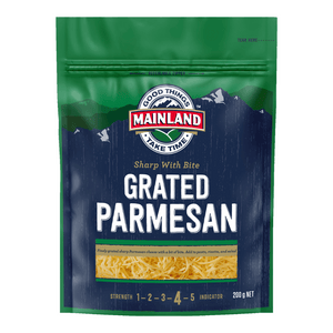 Mainland Grated Parmesan 200g | Auckland Grocery Delivery Get Mainland Grated Parmesan 200g delivered to your doorstep by your local Auckland grocery delivery. Shop Paddock To Pantry. Convenient online food shopping in NZ | Grocery Delivery Auckland | Grocery Delivery Nationwide | Fruit Baskets NZ | Online Food Shopping NZ Mainland Grated Parmesan 200g Rich in flavour. Perfect addition to any meal. Delivered with Paddock to Pantry. 