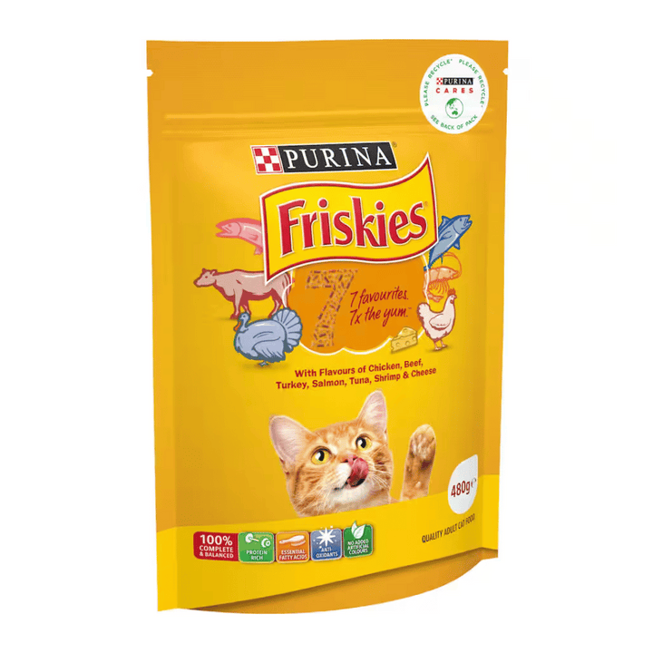 Purina Friskies 7 Favourites | Auckland Grocery Delivery Get Purina Friskies 7 Favourites delivered to your doorstep by your local Auckland grocery delivery. Shop Paddock To Pantry. Convenient online food shopping in NZ | Grocery Delivery Auckland | Grocery Delivery Nationwide | Fruit Baskets NZ | Online Food Shopping NZ Purina Friskies 7 Favourites 2.5kg With Friskies 7, every crunchy bite combines the taste of real chicken, beef, turkey, salmon, tuna, shrimp and cheese. 