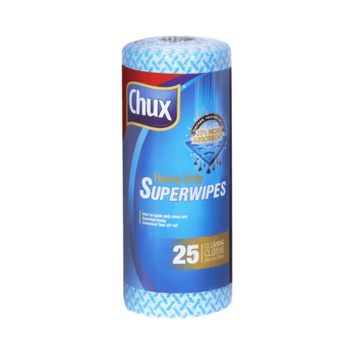 Chux Heavy Duty Superwipes 25 pack | Auckland Grocery Delivery Get Chux Heavy Duty Superwipes 25 pack delivered to your doorstep by your local Auckland grocery delivery. Shop Paddock To Pantry. Convenient online food shopping in NZ | Grocery Delivery Auckland | Grocery Delivery Nationwide | Fruit Baskets NZ | Online Food Shopping NZ Chux Heavy Duty Superwipes 25 pack. Make cleaning easy with everyday household essentials. Get delivered by Paddock to Pantry Nationwide.