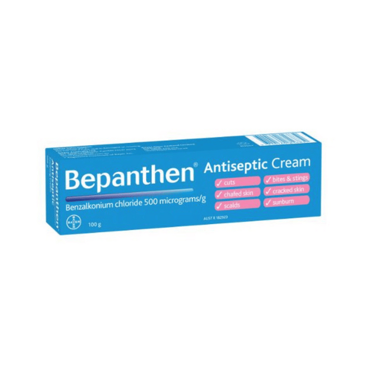 Bepanthen Antiseptic 100g | Auckland Grocery Delivery Get Bepanthen Antiseptic 100g delivered to your doorstep by your local Auckland grocery delivery. Shop Paddock To Pantry. Convenient online food shopping in NZ | Grocery Delivery Auckland | Grocery Delivery Nationwide | Fruit Baskets NZ | Online Food Shopping NZ Bepanthen Antiseptic Soothing Cream 100g tube of cream that helps to soothe and protect skin from infection. Health needs delivered with Paddock to Pantry