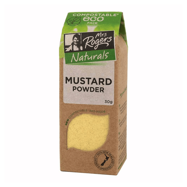 Mrs Rogers Mustard Powder 30g | Auckland Grocery Delivery Get Mrs Rogers Mustard Powder 30g delivered to your doorstep by your local Auckland grocery delivery. Shop Paddock To Pantry. Convenient online food shopping in NZ | Grocery Delivery Auckland | Grocery Delivery Nationwide | Fruit Baskets NZ | Online Food Shopping NZ 