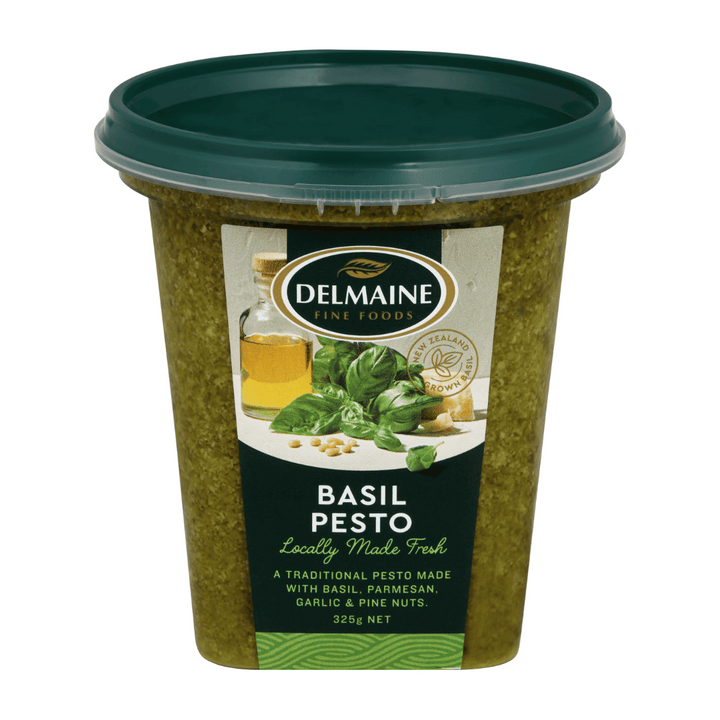 Delmaine Basil Pesto | Auckland Grocery Delivery Get Delmaine Basil Pesto delivered to your doorstep by your local Auckland grocery delivery. Shop Paddock To Pantry. Convenient online food shopping in NZ | Grocery Delivery Auckland | Grocery Delivery Nationwide | Fruit Baskets NZ | Online Food Shopping NZ Delmaine Basil Pesto Pesto is an Italian staple and Delmaine Fresh Basil Pesto is based on the classic recipe from Genoa.