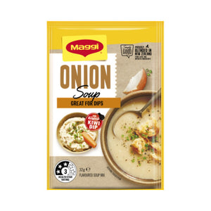 Maggi Onion Soup 32g | Auckland Grocery Delivery Get Maggi Onion Soup 32g delivered to your doorstep by your local Auckland grocery delivery. Shop Paddock To Pantry. Convenient online food shopping in NZ | Grocery Delivery Auckland | Grocery Delivery Nationwide | Fruit Baskets NZ | Online Food Shopping NZ Indulge in the rich flavors of MAGGI Onion Soup, the perfect partner for NESTLÉ Reduced Cream to create the iconic Original Kiwi Dip. 