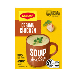 Maggi Soup in a Cup Creamy Chicken 4 pack | Auckland Grocery Delivery Get Maggi Soup in a Cup Creamy Chicken 4 pack delivered to your doorstep by your local Auckland grocery delivery. Shop Paddock To Pantry. Convenient online food shopping in NZ | Grocery Delivery Auckland | Grocery Delivery Nationwide | Fruit Baskets NZ | Online Food Shopping NZ Indulge in the savory richness of MAGGI Soup in a Cup Creamy Chicken. Made with 98.5% less fat, this delicious soup will warm your body and soul.