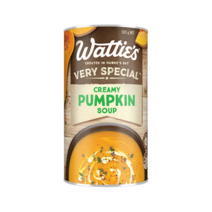 Watties Creamy Pumpkin Soup 535g | Auckland Grocery Delivery Get Watties Creamy Pumpkin Soup 535g delivered to your doorstep by your local Auckland grocery delivery. Shop Paddock To Pantry. Convenient online food shopping in NZ | Grocery Delivery Auckland | Grocery Delivery Nationwide | Fruit Baskets NZ | Online Food Shopping NZ Indulge in the luxurious taste of Wattie's Very Special™ Creamy Pumpkin Soup, steam-cooked to perfection and bursting with delicious flavor. 