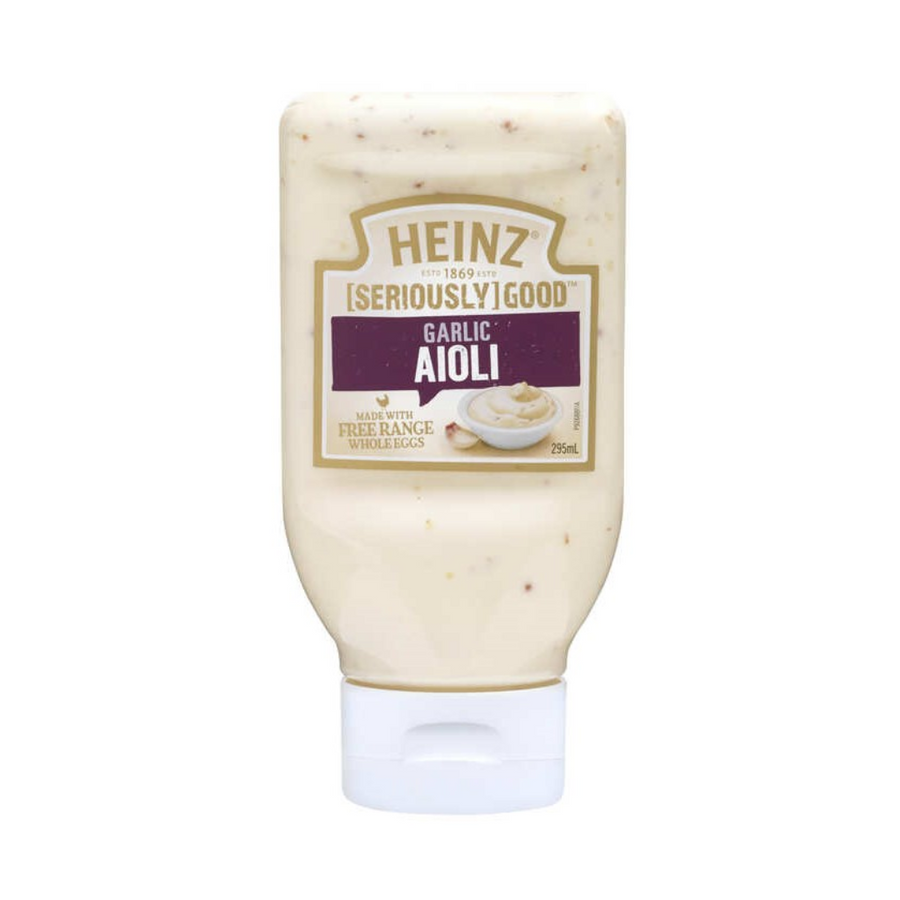 Heinz Seriously Good Aioli Squeezy 295ml | Auckland Grocery Delivery Get Heinz Seriously Good Aioli Squeezy 295ml delivered to your doorstep by your local Auckland grocery delivery. Shop Paddock To Pantry. Convenient online food shopping in NZ | Grocery Delivery Auckland | Grocery Delivery Nationwide | Fruit Baskets NZ | Online Food Shopping NZ Heinz Seriously Good Aioli Squeezy 295ml provides a creamy and garlicky flavor perfect for sandwiches, burgers, and dipping. 