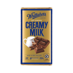 Whittaker's Creamy Milk 250g | Auckland Grocery Delivery Get Whittaker's Creamy Milk 250g delivered to your doorstep by your local Auckland grocery delivery. Shop Paddock To Pantry. Convenient online food shopping in NZ | Grocery Delivery Auckland | Grocery Delivery Nationwide | Fruit Baskets NZ | Online Food Shopping NZ Whittakers Creamy Milk 250g provides a rich and creamy chocolate experience. High quality delicious chocolate for NZ wide delivery.