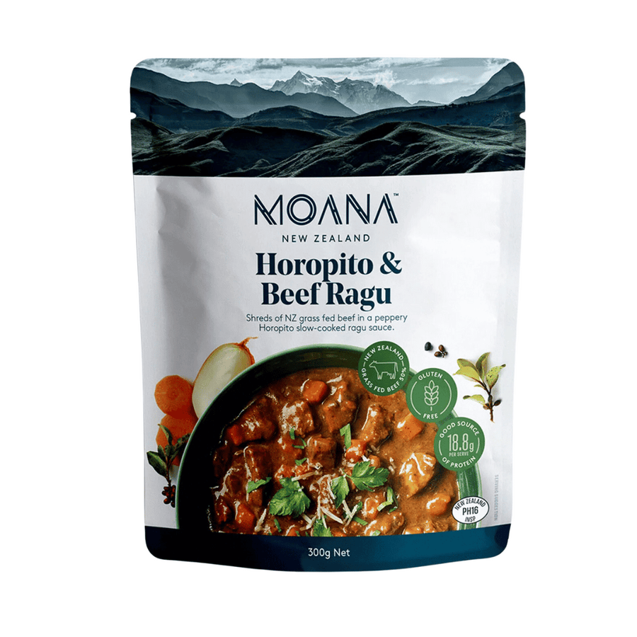 Moana Horopito Beef Ragu 300g | Auckland Grocery Delivery Get Moana Horopito Beef Ragu 300g delivered to your doorstep by your local Auckland grocery delivery. Shop Paddock To Pantry. Convenient online food shopping in NZ | Grocery Delivery Auckland | Grocery Delivery Nationwide | Fruit Baskets NZ | Online Food Shopping NZ Moana Horopito Beef Ragu 300g Heat and serve with plenty of freshly grated Parmesan cheese and fresh Italian Parsley leaves.