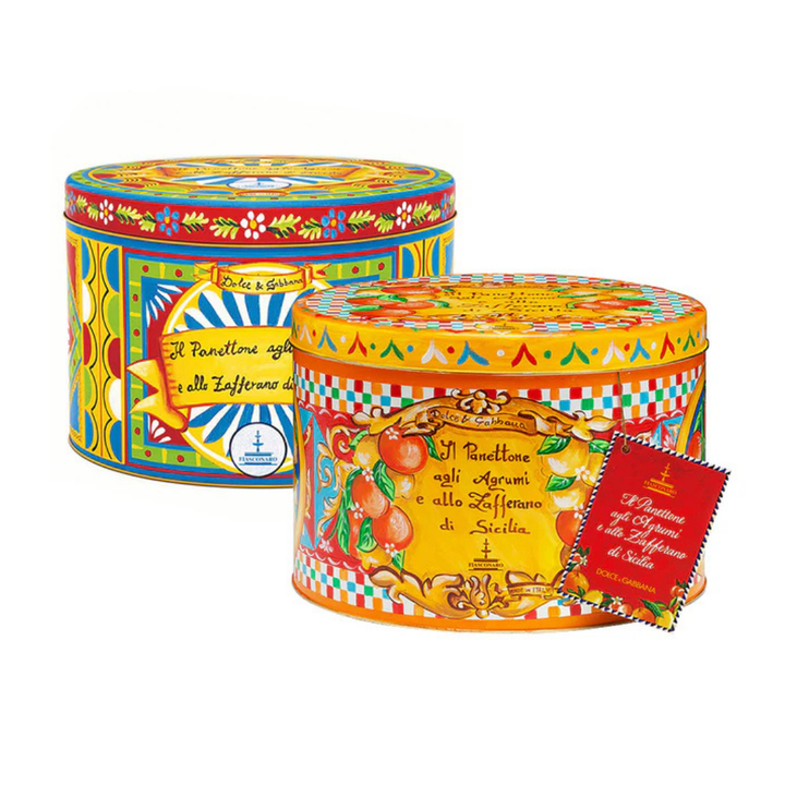 Dolce & Gabbana Citrus Panettone 1kg | Auckland Grocery Delivery Get Dolce & Gabbana Citrus Panettone 1kg delivered to your doorstep by your local Auckland grocery delivery. Shop Paddock To Pantry. Convenient online food shopping in NZ | Grocery Delivery Auckland | Grocery Delivery Nationwide | Fruit Baskets NZ | Online Food Shopping NZ Dolce & Gabbana Citrus Panettone 1kg Flavoured with Sicilian citrus and saffron encapsulated in tins exclusively designed by Dolce&Gabbana.