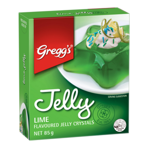 Greggs Lime Jelly | Auckland Grocery Delivery Get Greggs Lime Jelly delivered to your doorstep by your local Auckland grocery delivery. Shop Paddock To Pantry. Convenient online food shopping in NZ | Grocery Delivery Auckland | Grocery Delivery Nationwide | Fruit Baskets NZ | Online Food Shopping NZ Greggs Lime Jelly 85g Crystals are great for making a range of desserts. Simply mix with boiling water, stir well until dissolved and then refrigerate to set.