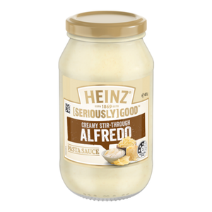 Heinz Seriously Good Pasta Sauce Alfredo 485g | Auckland Grocery Delivery Get Heinz Seriously Good Pasta Sauce Alfredo 485g delivered to your doorstep by your local Auckland grocery delivery. Shop Paddock To Pantry. Convenient online food shopping in NZ | Grocery Delivery Auckland | Grocery Delivery Nationwide | Fruit Baskets NZ | Online Food Shopping NZ Heinz Seriously Good Pasta Sauce Alfredo is guaranteed to delight every taste bud. Great for a classic alfredo pasta dish, or for making cauliflower cheese