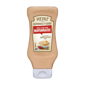 Heinz Peri Peri Mayonnaise 500ml | Auckland Grocery Delivery Get Heinz Peri Peri Mayonnaise 500ml delivered to your doorstep by your local Auckland grocery delivery. Shop Paddock To Pantry. Convenient online food shopping in NZ | Grocery Delivery Auckland | Grocery Delivery Nationwide | Fruit Baskets NZ | Online Food Shopping NZ Heinz Peri Peri Mayonnaise 500ml is a versatile condiment that adds a delicious kick to wraps, finger foods and roast chicken. 