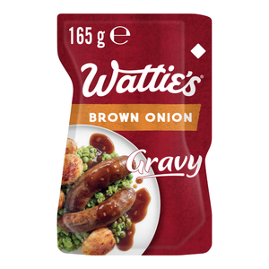 Watties Brown Onion Gravy 165g | Auckland Grocery Delivery Get Watties Brown Onion Gravy 165g delivered to your doorstep by your local Auckland grocery delivery. Shop Paddock To Pantry. Convenient online food shopping in NZ | Grocery Delivery Auckland | Grocery Delivery Nationwide | Fruit Baskets NZ | Online Food Shopping NZ Watties Brown Onion Gravy 165g, this classic gravy is great with sausages, mash and peas and is also tasty cooked into a steak pie